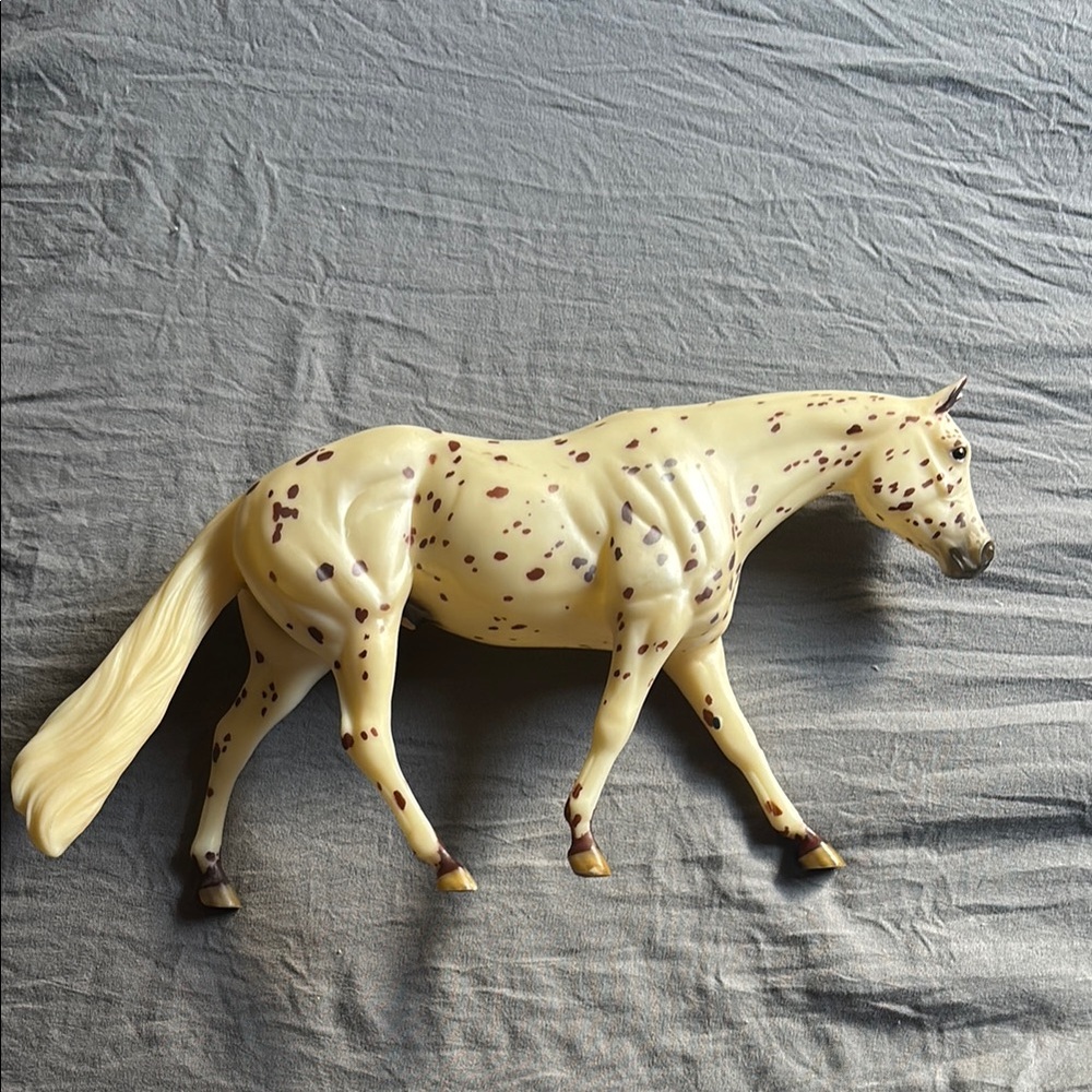 Cream and Brown Spotted Horse Figurine